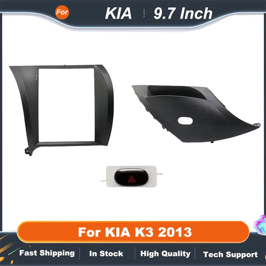 9.7 Inch 2 Din Car Radio Fascias For KIA K3 2013 Tesla Style Multimedia Frame Video Player Navigation DVD Panel Trim