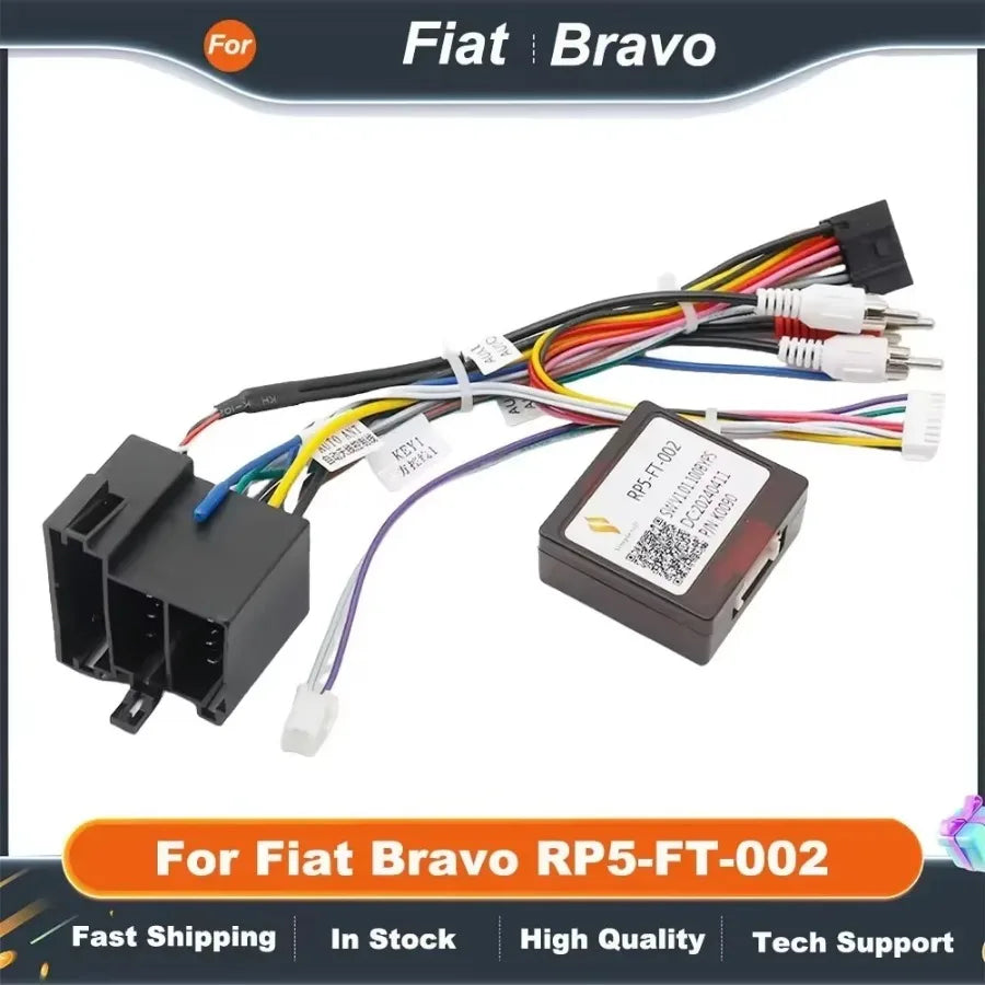 16pin Wiring Harness Adapter with CANBUS Decoder for Fiat Bravo Android Radio Power Cable RP5-FT-002