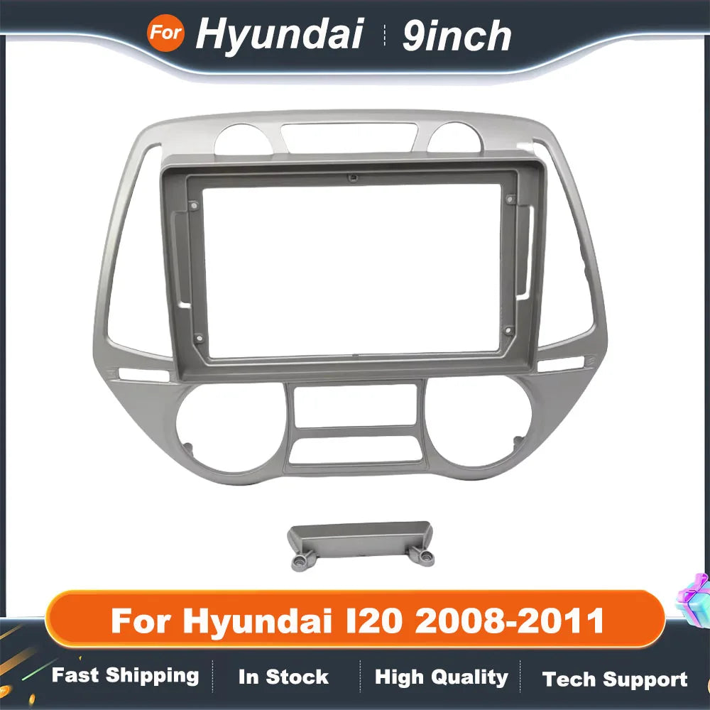 9 Inch Car Fascia Frame Cable For Hyundai I20 2008-2011 Android Big Screen Radio Dash Fitting Panel Kit