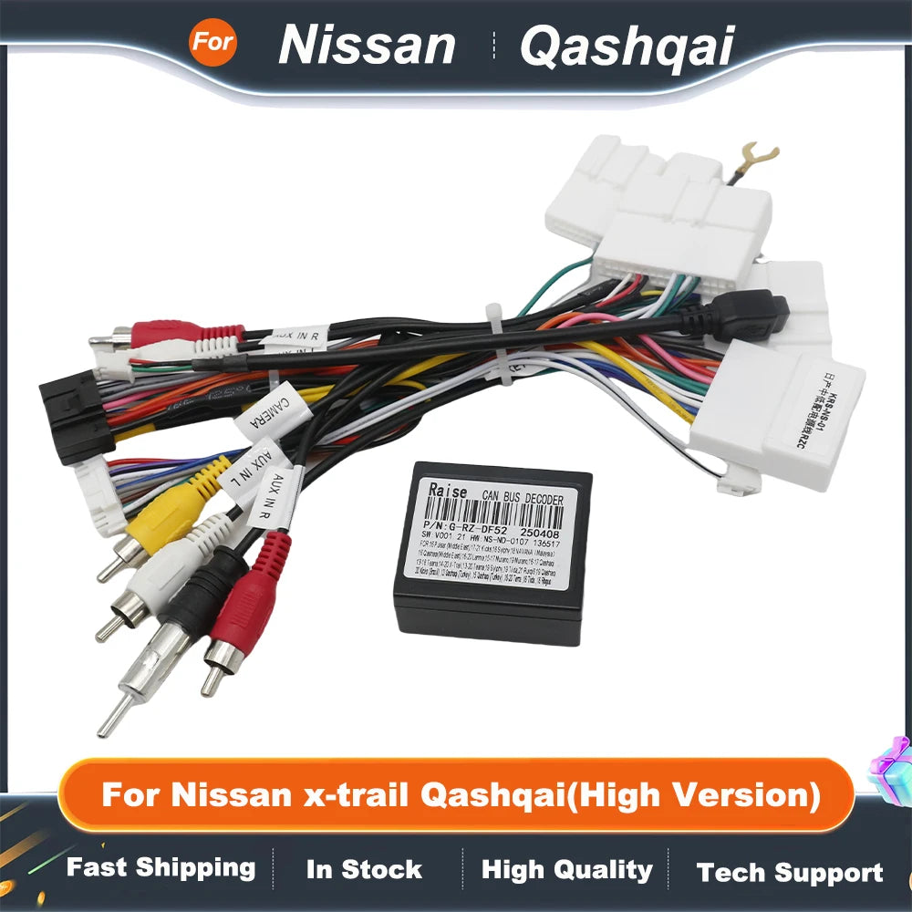 16 Pin Power Wiring Harness Connector Adapter Canbus Box DF-RZ-02 For Nissan X-trail Qashqai Sylphy Sentra Kicks Navara Juke