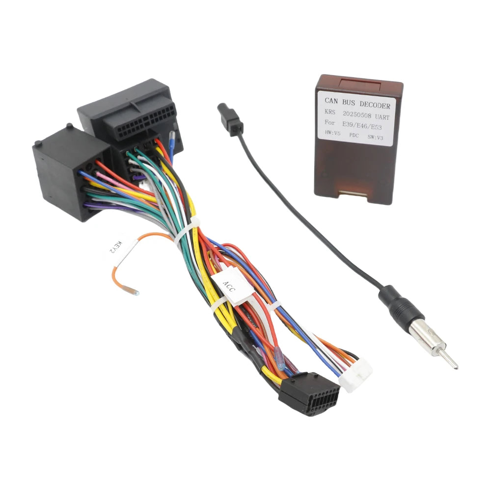 16 PIN Car Radio Canbus Box Decoder Harness for BMW E39 E46 E53 / X5 Wiring Cables Wiring Harness Plug Power Cable Android Radio