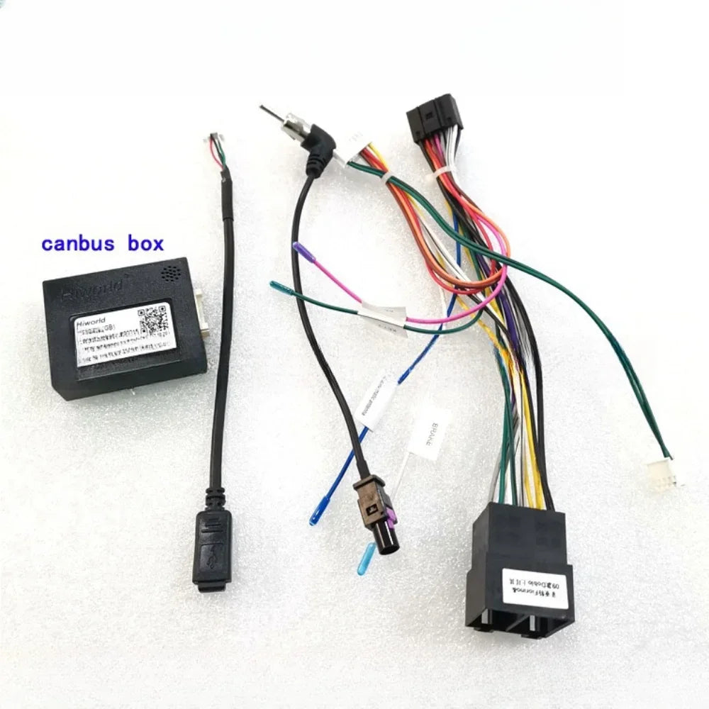 Car accessories Car radio Canbus Box Decoder For FIAT 500L/PANDA UNO DOBLO 2 Din 16PIN Wiring Harness Plug Power Cable Android
