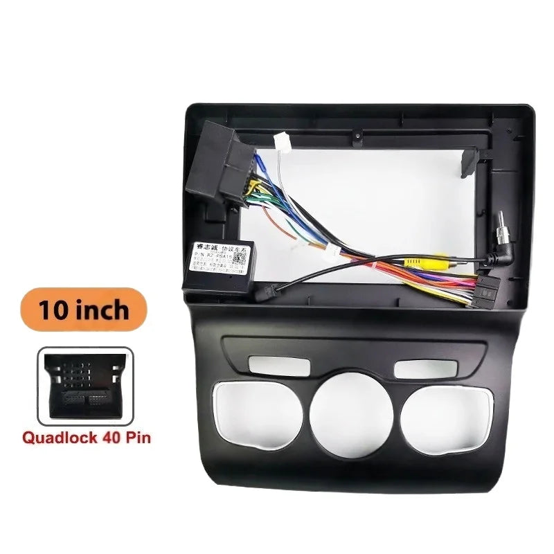 10" Android Radio Mounting Panel Frame for Citroen C4 2013-2017, 16 Pin Wiring Harness Adapter, CAN Bus Decoder, Quadlock 40 Pin