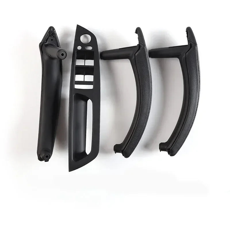 LHD Upgraded Interior Door Handle with Leather Cover Assembly Full Set For BMW X5 X6 E70 E71 E72 2007-2014