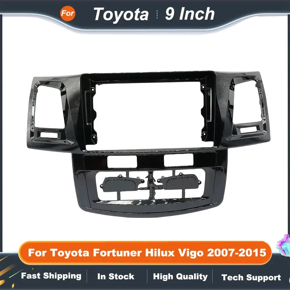 9 Inch Car Radio Fascia Frame for Toyota Fortuner Hilux Vigo 2007-2015 Android Audio Dash Panel Installation Kit