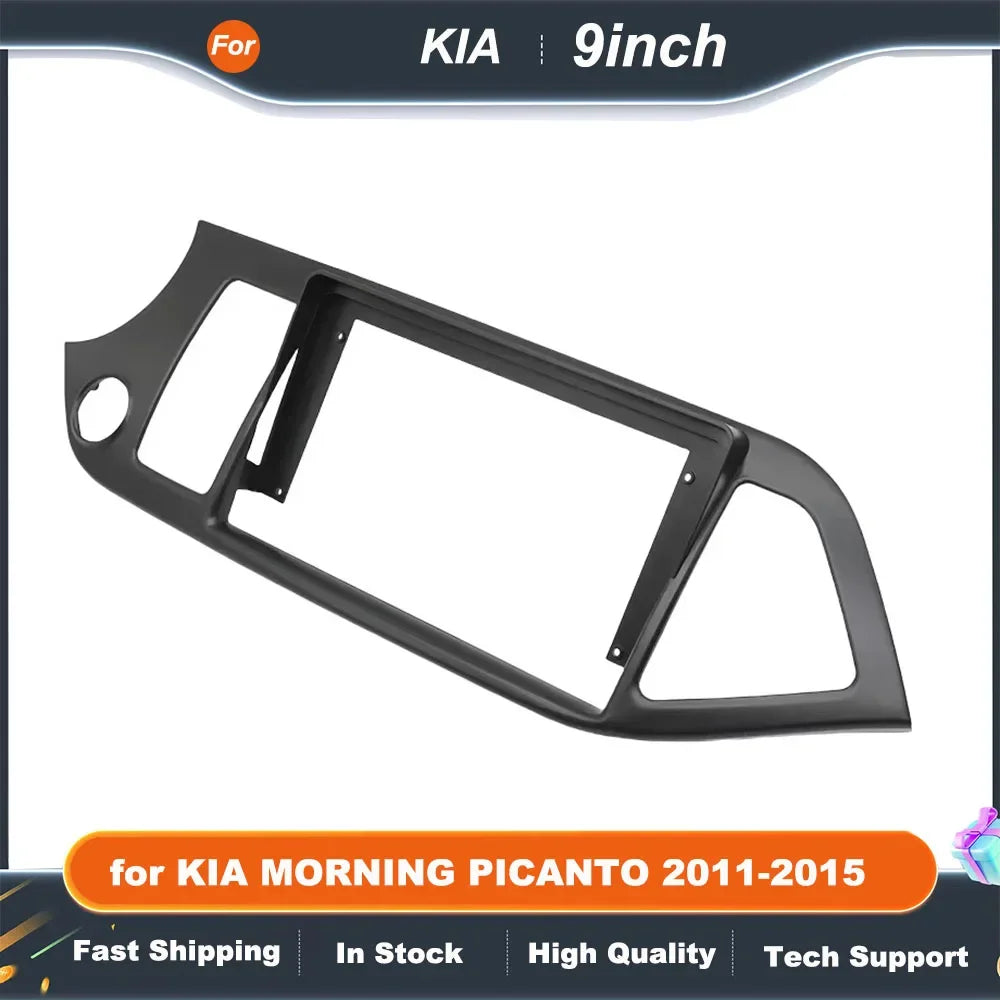 9 Inch Car Radio Fascia Frame for KIA MORNING PICANTO 2011-2015 Android Stereo Dash Panel Kit with GPS