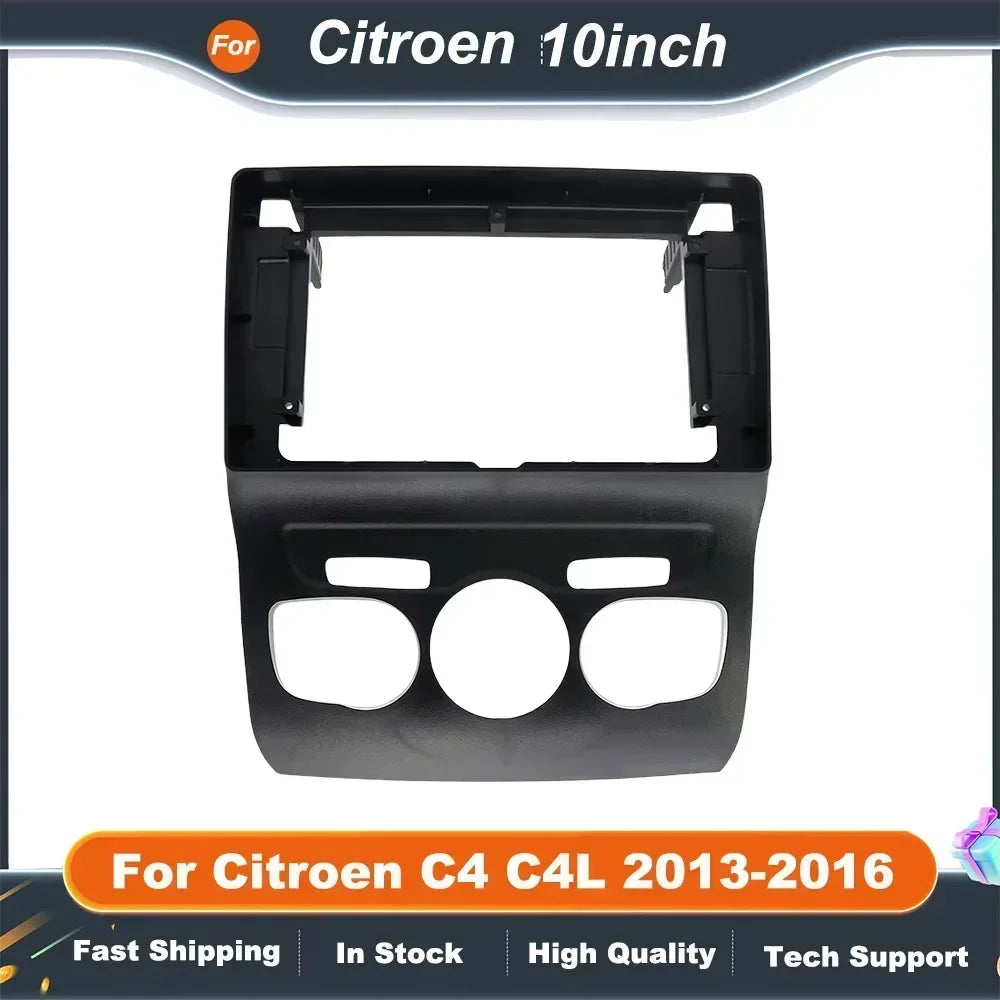 For Citroen C4  C4L 2013-2016 10 Inch Car Stereo Dash Panel Kit with CANBUS Decoder  Fascia Frame Adapter