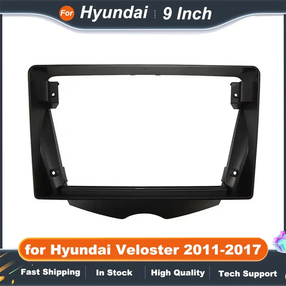 2Din Car Radio Fascia Frame for Hyundai Veloster 2011-2017 9 Inch Dash Mount Trim Kit for CD/DVD Player