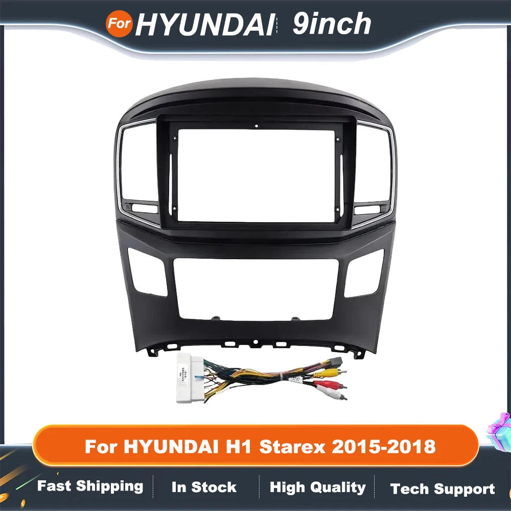 9 Inch 2 Din Car DVD Frame For HYUNDAI H1 Starex 2015-2018 Audio Dash Trim Kits