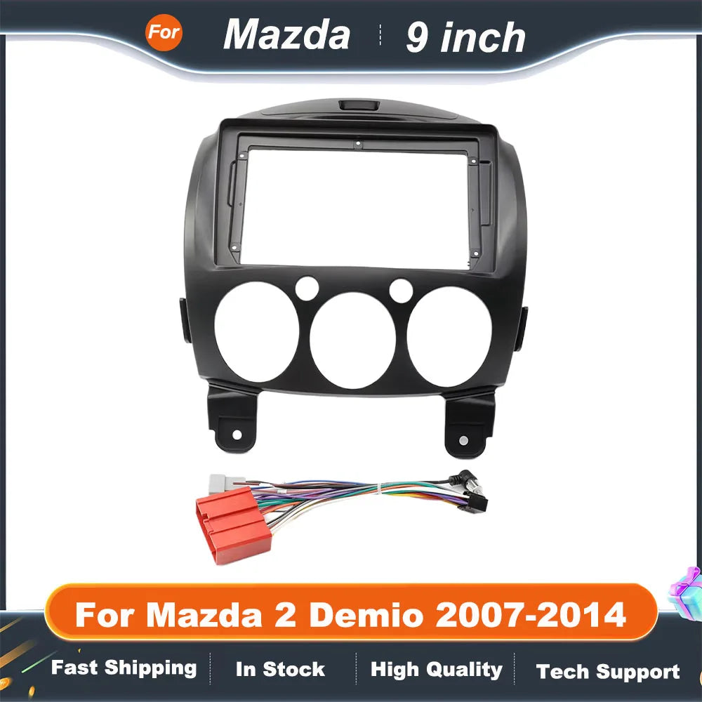9 Inch Car Frame Fascia Adapter For Mazda 2 Demio 2007-2014 Android Radio Dash Fitting Panel Kit