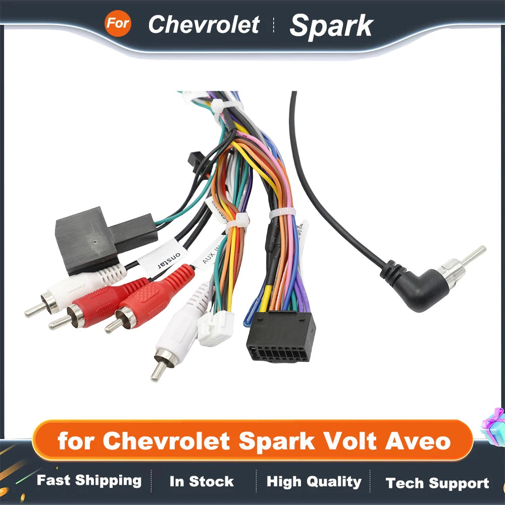44Pin Radio Wiring Harness Adapter 16 Pin Plug Auxiliary Audio Connector Car Android Cable for Chevrolet Spark Volt Aveo