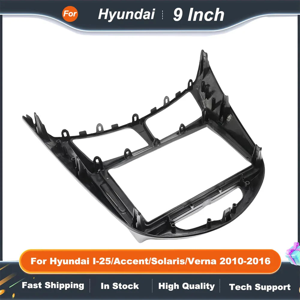9 inch Car Radio Fascia Frame for Hyundai I-25 Accent Solaris Verna 2010-2016 Android 2Din MP5 Stereo Panel Dash Kit