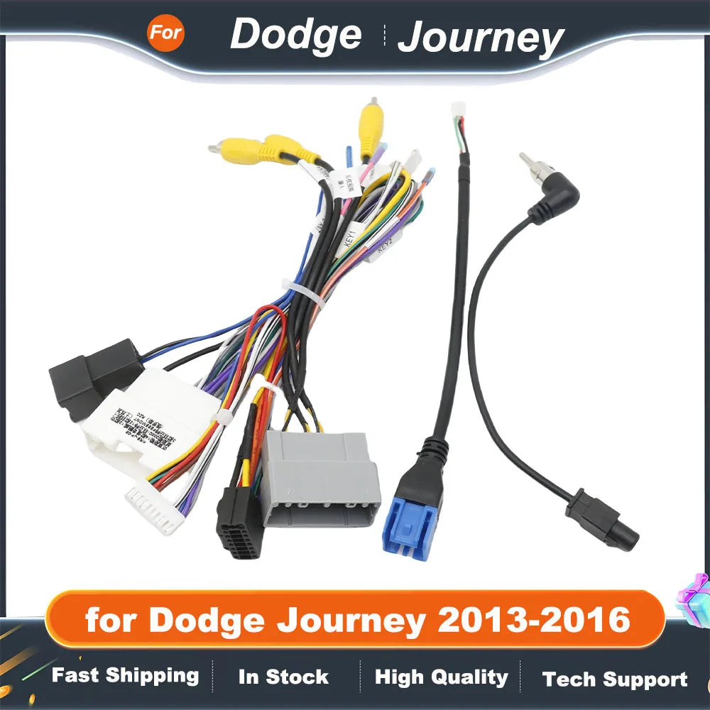 16PIN Car Stereo Wiring Harness with CANBUS for Dodge Journey 2013-2016 Fiat Freemont 2012-2014 Chrysler 300C 2011-2014