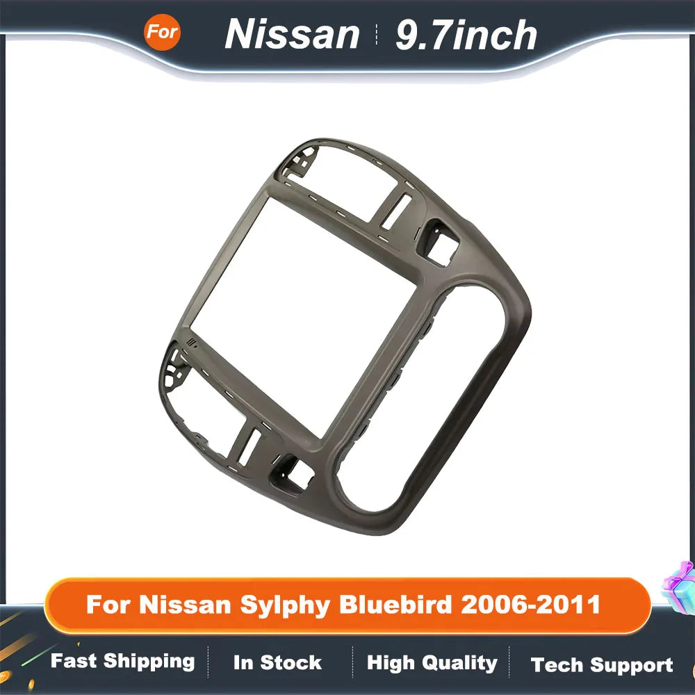 9.7 Inch 2 Din Radio Frame for Nissan Sylphy Bluebird 2006-2011  Car DVD Player Mount Dashboard Fascia Panel  Stereo Install Kit
