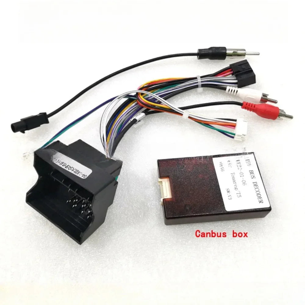 Car Radio Stereo Wiring Harness Cable Adapter Canbus Android 16 Pin For VW Volkswagen Touareg 2003-2011 GPS MP5 Video Player