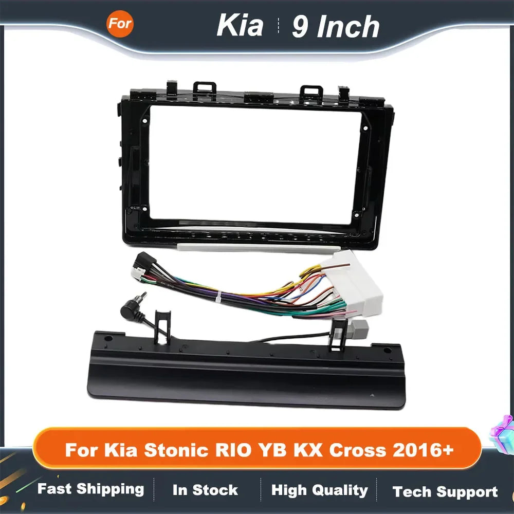 9 Inch Car Radio Fascia Frame Panel Kit  CANBUS Decoder for Kia Stonic RIO YB KX Cross 2016+ Android Stereo Dash Installation