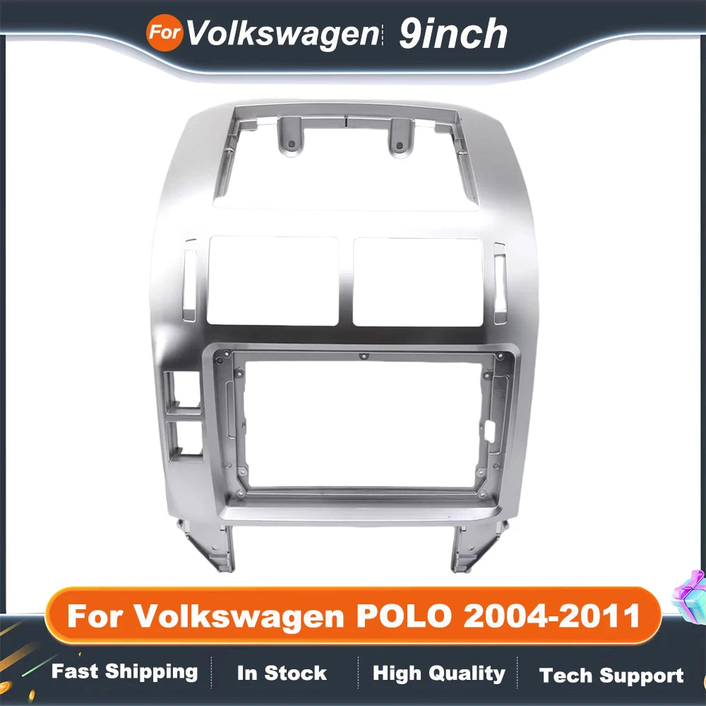 9 Inch Car Audio Fascia Panels For Volkswagen POLO 2004-2011 Frame Android 2Din MP5 Player Stereo Panel