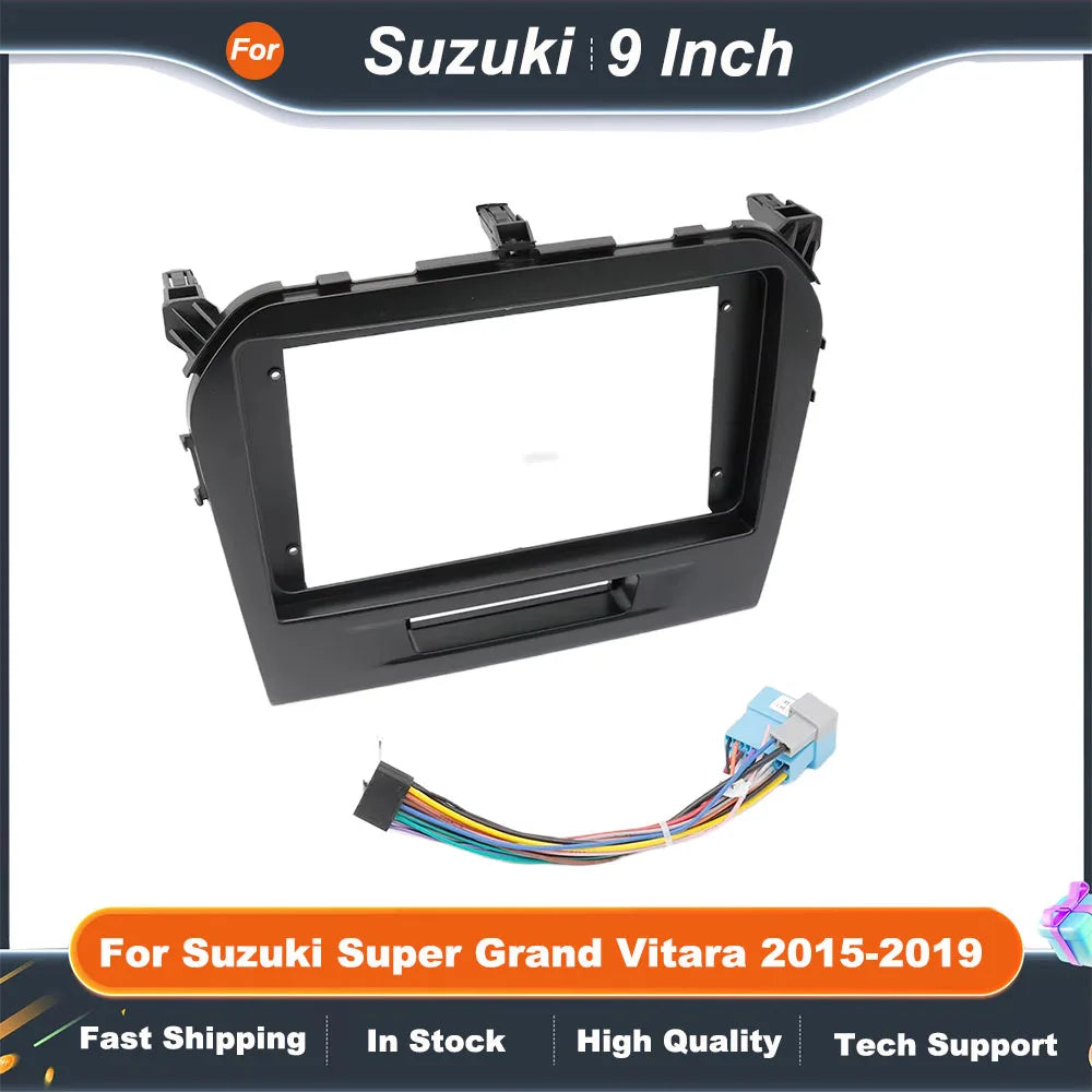 9 Inch Car Radio Fascia Frame for Suzuki Grand Vitara 2015-2019 Android Stereo Dashboard Panel Kit  Adapter Installation
