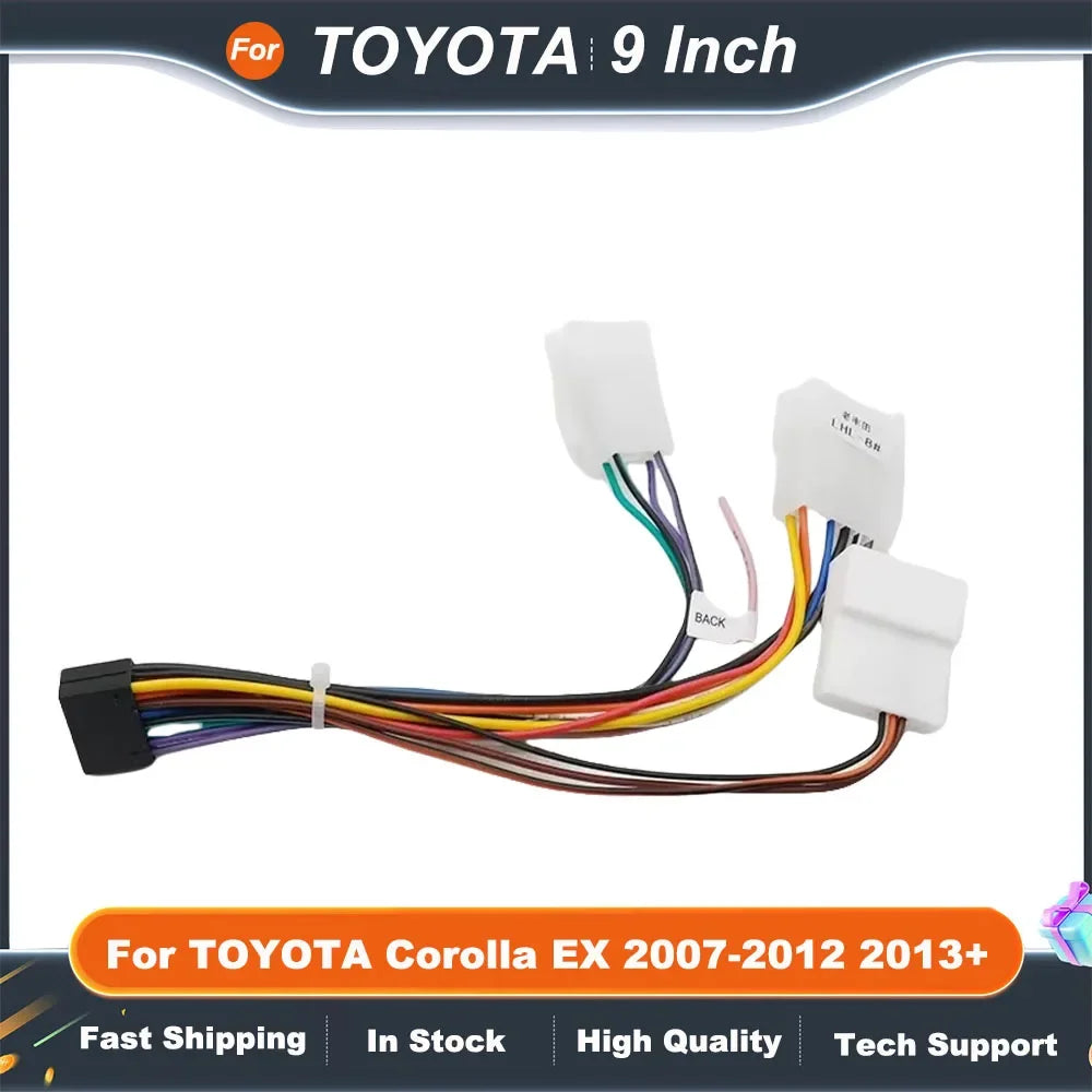9 Inch Car Radio Fascia Frame for Toyota Corolla EX 2007-2012 & 2013+ OEM Fit Stereo Dash Kit Anti-Rattle ABS Panel