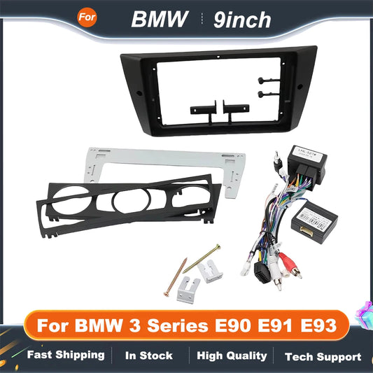 9 Inch Big Screen Car Radio Fascia Adapter For BMW 3 Series E90 E91 E93 2Din CD/DVD Player Fitting Panel Kit