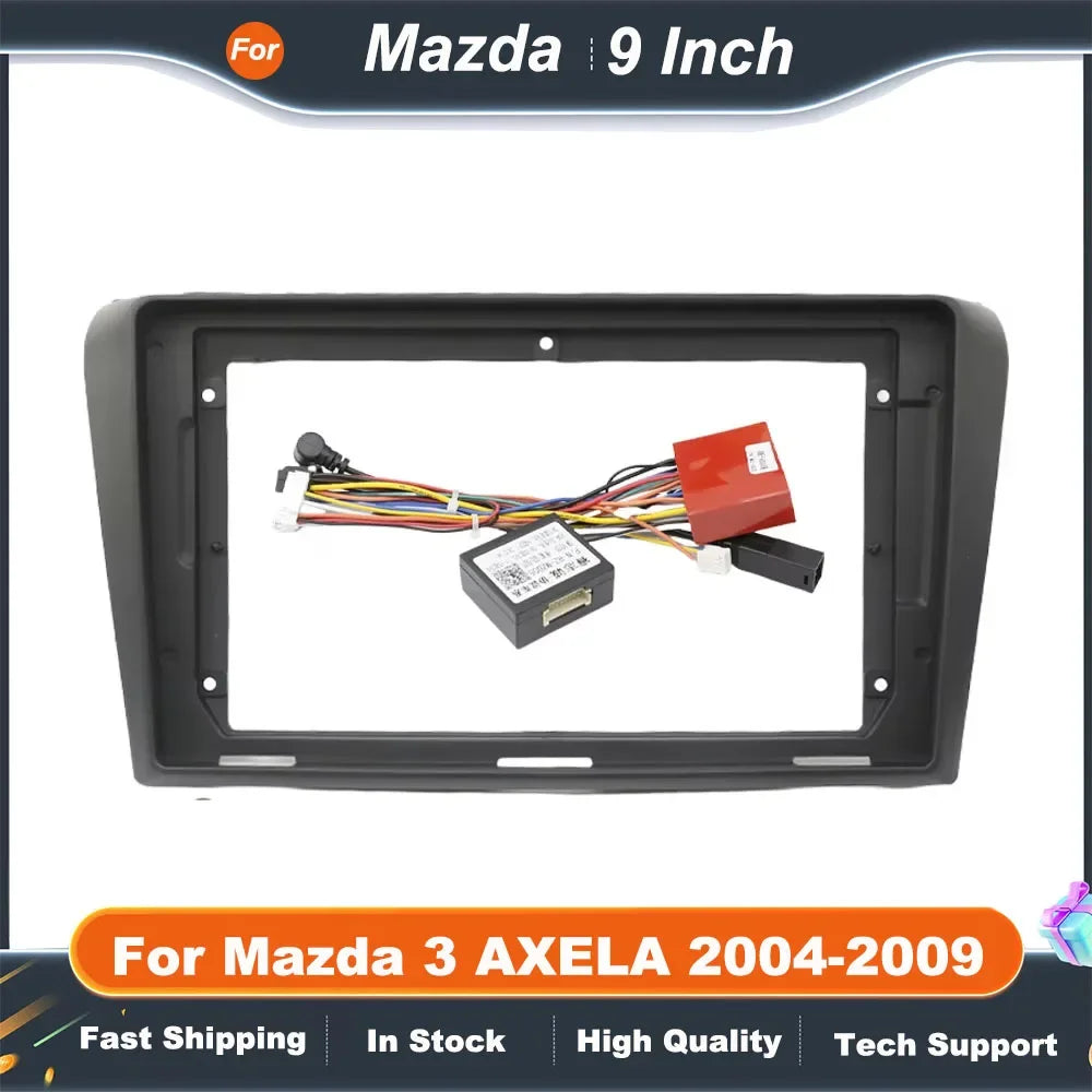 9 Inch Car Radio Fascia Frame for Mazda 3 AXELA 2004-2009 Android Dash Panel Kit with Canbus Box  Adapter