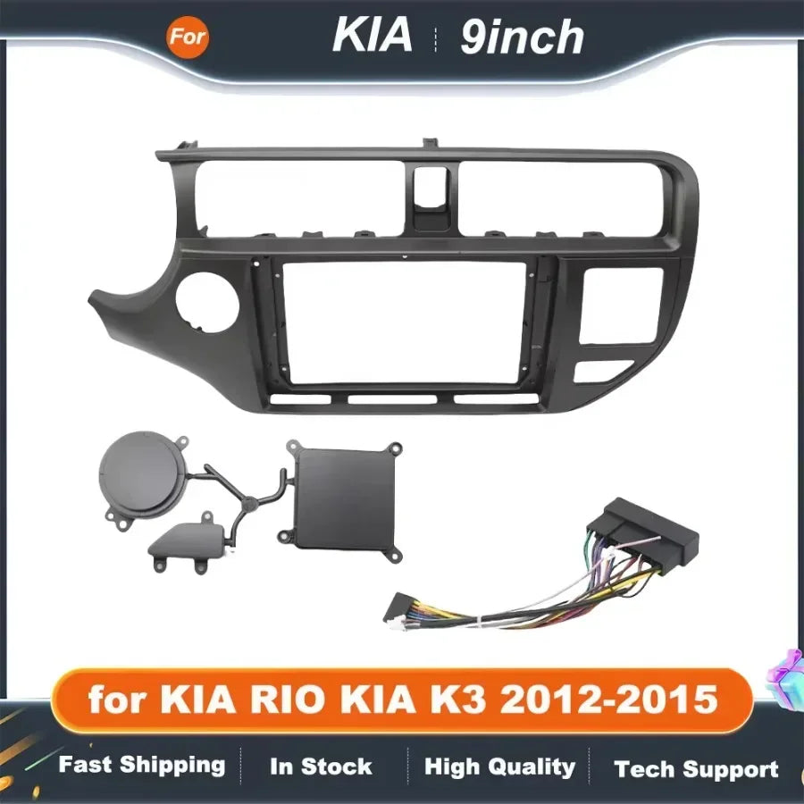 2 DIN 9INCH Car Audio Fascia Panels For KIA RIO KIA K3 2012-2015 9 Inch Big Radio Stereo Dash Mount Panel Frame