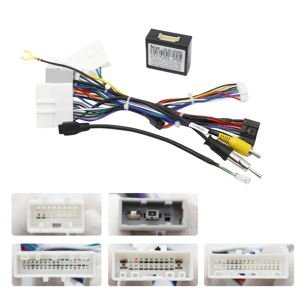 CANBus Decoder Harness Wiring Adapter for Nissan Qashqai J11 Tiida Sentra X-trail Teana 16 Pin Connector Radio Antenna Cable