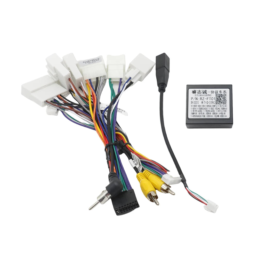 Canbus Box RZ-FT01 RZ-FT52 for Toyota Corolla Camry CHR RAV4 LAND CRUISER Android Car Radio Wiring Harness Power Cable