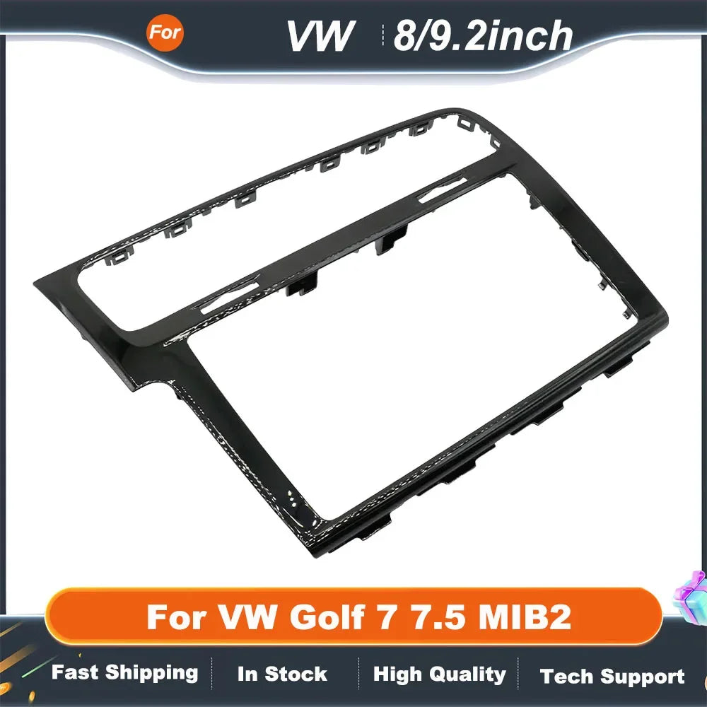 8 Inch 9.2 Inch Car Radio Frame For VW Golf 7 7.5 MIB2 Decorative Piano Black/Gray/Carbon Fibre Touch Screen Bezel Trim Fascias