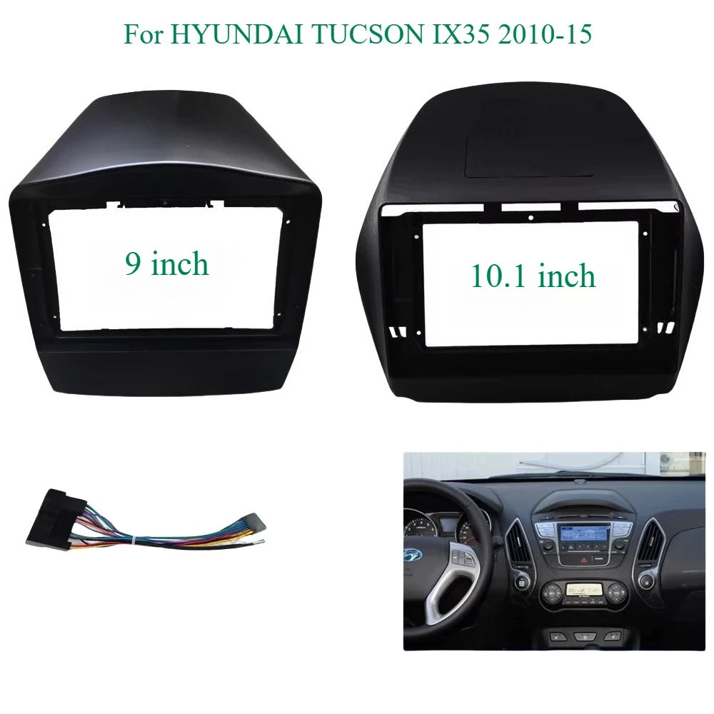 9/10.1" For HYUNDAI TUCSON IX35 2010-15 Car Radio Fascias Android GPS MP5 Stereo Player 2Din Head Unit Panel Dash Frame Installa