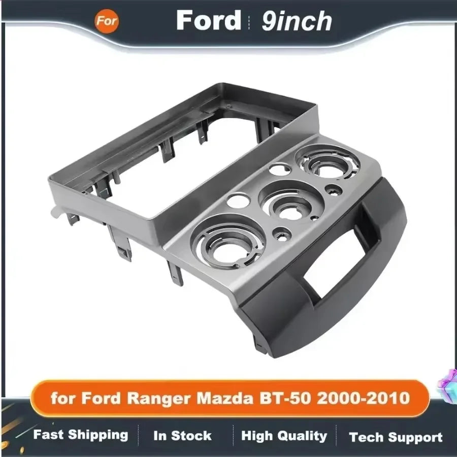 2 Din 9 Inch Car Radio Fascia Frame DVD GPS Mp5 ABS PC Plastic Fascia Plane Frame For Ford Ranger Mazda BT-50 2000-2010 Dash Kit