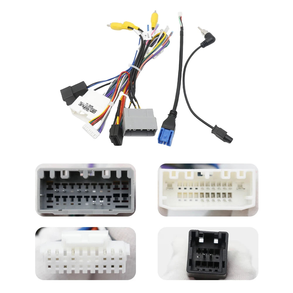 16Pin Car Stereo Wire Harness Adapter Decoder For Dodge Journey Fiat Freemont Leap Android Power Cable With Canbus Box