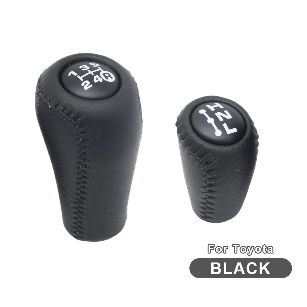 Real Leather For Toyota Prado LC120 Land Cruiser  2003-2009 Car 5 Speed MT Gear Shift Knob Transmission+Transfer