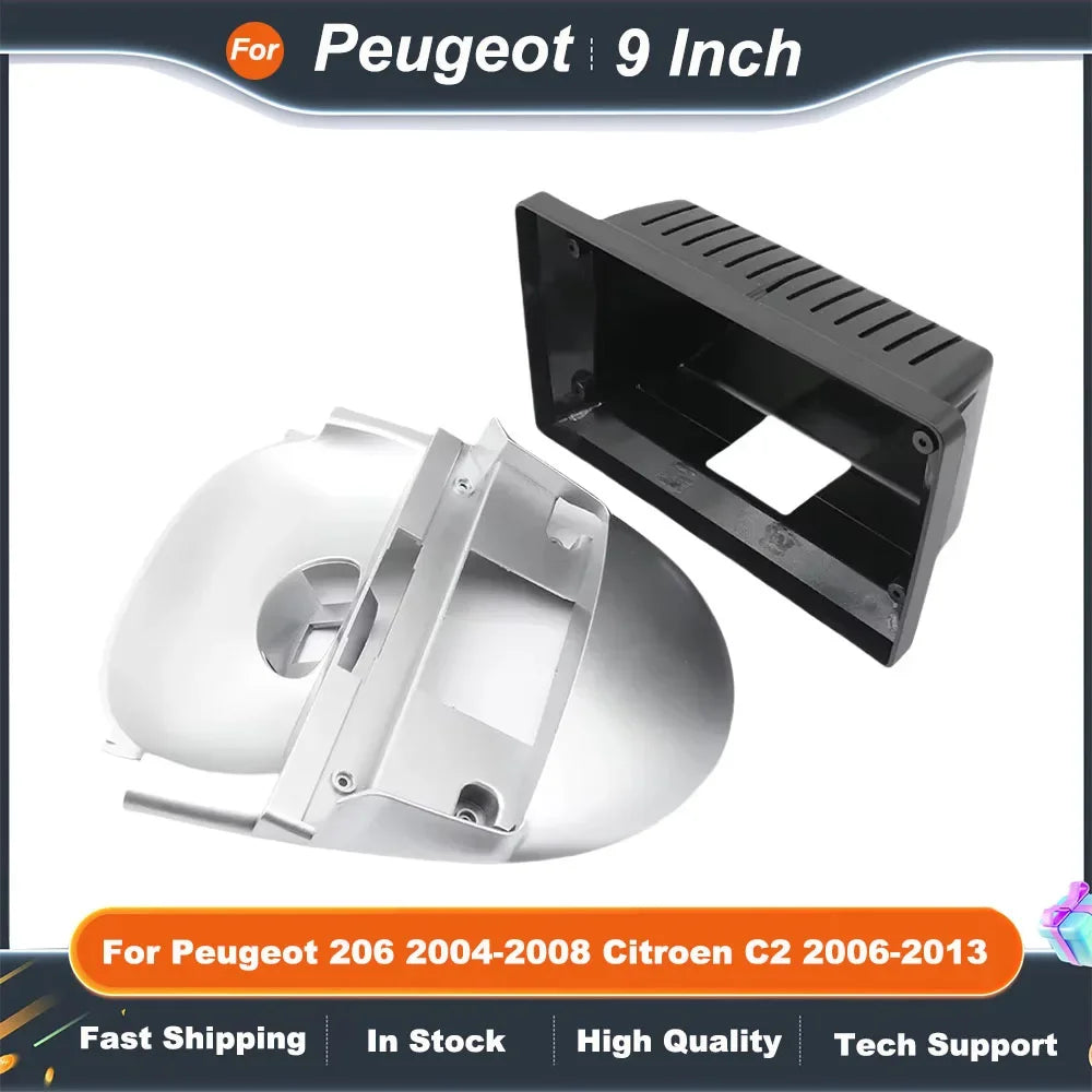 9 Inch Car Radio Fascia Frame Kit w/ CANBUS Decoder for Peugeot 206 2004-2008 & Citroen C2 2006-2013, Android Dash Installation