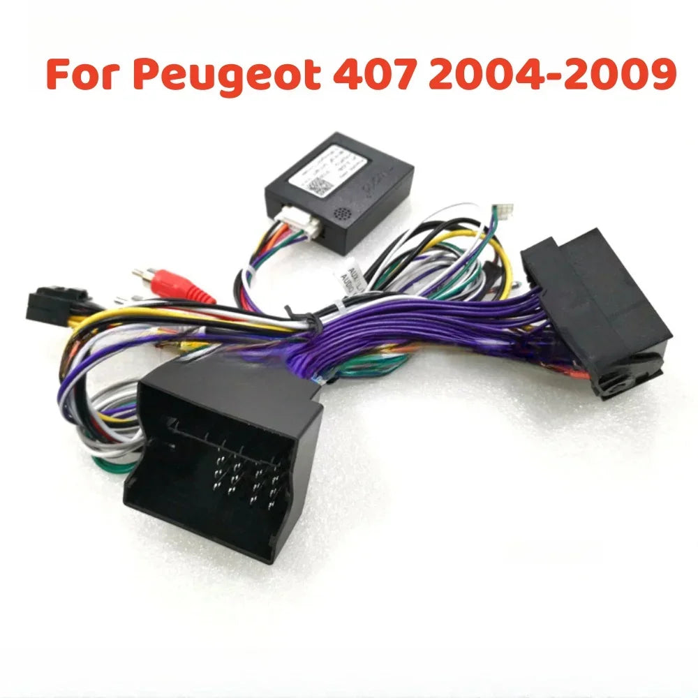 Car Radio Canbus Box Decoder For Peugeot 407 2004-2009 (Save CD) Wiring Harness Plug Power Cable Android 2 Din GPS Radio
