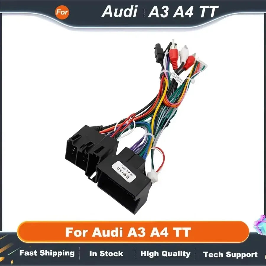 16pin Wiring Harness Adapter with CANBUS Decoder for Audi A3 A4 TT Android Radio Power Cable
