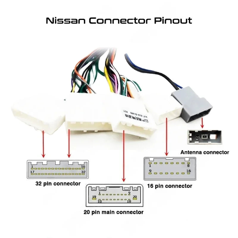 CAN Bus Decoder Harness Wiring Adapter 16 Pin Connector Radio Antenna Cable for Nissan Qashqai J11 Tiida Sentra X-trail Teana