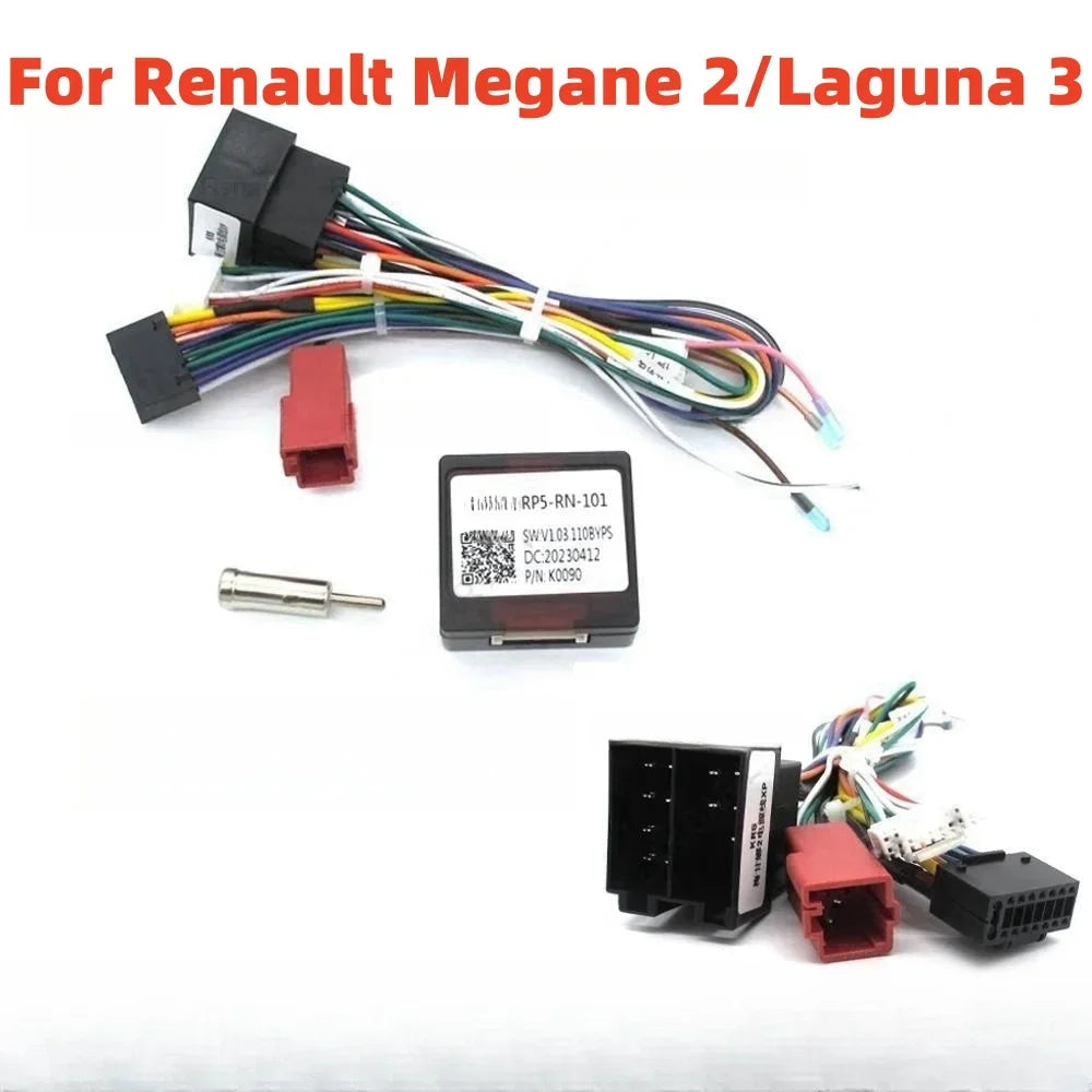For RENAULT Megane 2 Clio 3  2004 - 2007 Canbus RP5-RN-101Android GPS Player Power Cable Audio Adaptor Dash Trim kit Facia Panel