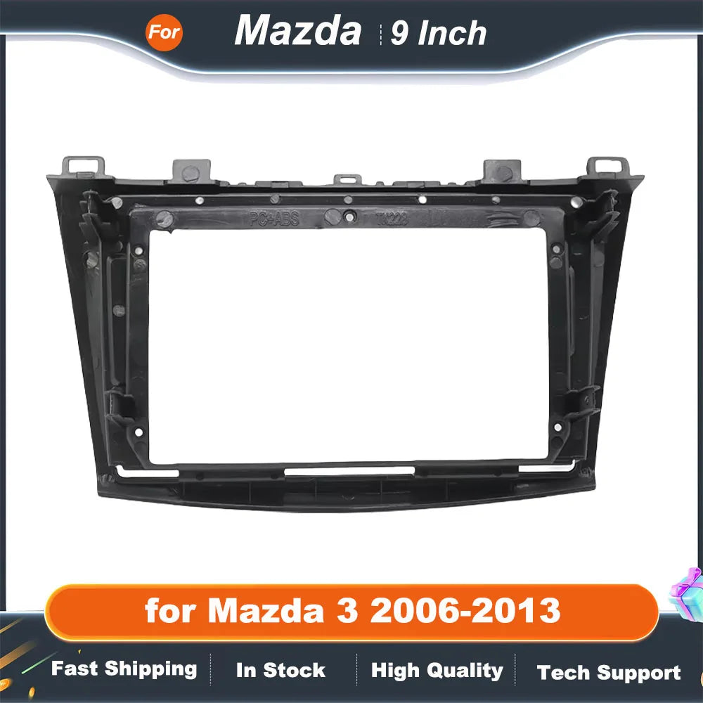 2 DIN 9 Inch Car Stereo Dashboard Frame for Mazda 3 2006-2013 Double Din DVD Radio Installation Panel Refitting Facia Kit