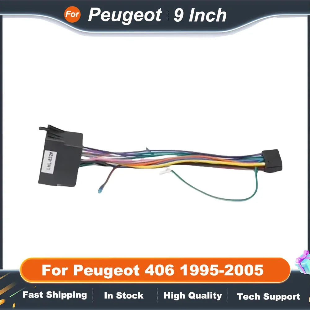 9 Inch Car Radio Fascia Frame for Peugeot 406 1995-2005 Dashboard Panel Kit OEM Style Plug Play Stereo Bezel Adapter