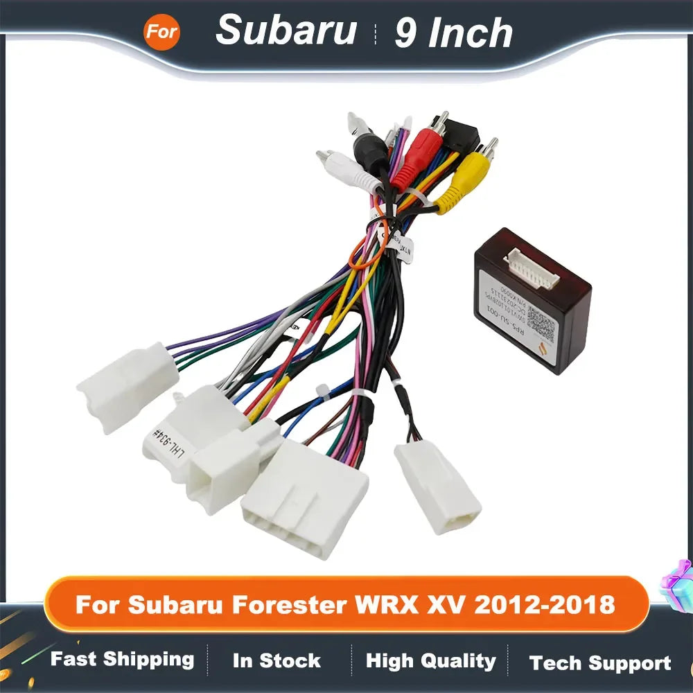 9 Inch Car Radio Fascia Frame for Subaru Forester WRX XV 2012-2018 GPS Dash Mount Trim Kit with Installation Cables