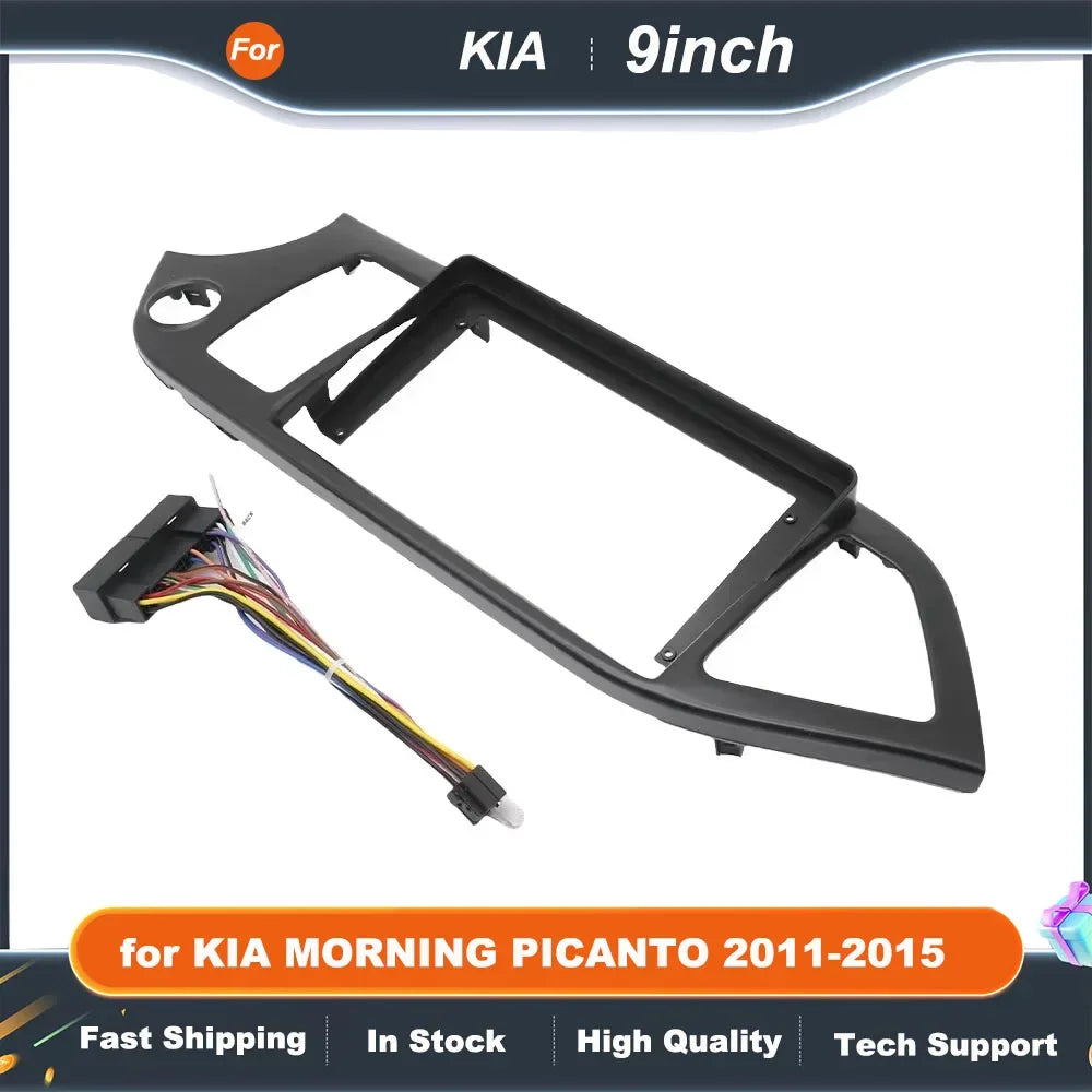 9 Inch Car Radio Fascia Frame for KIA MORNING PICANTO 2011-2015 Android Stereo Dash Panel Kit with GPS