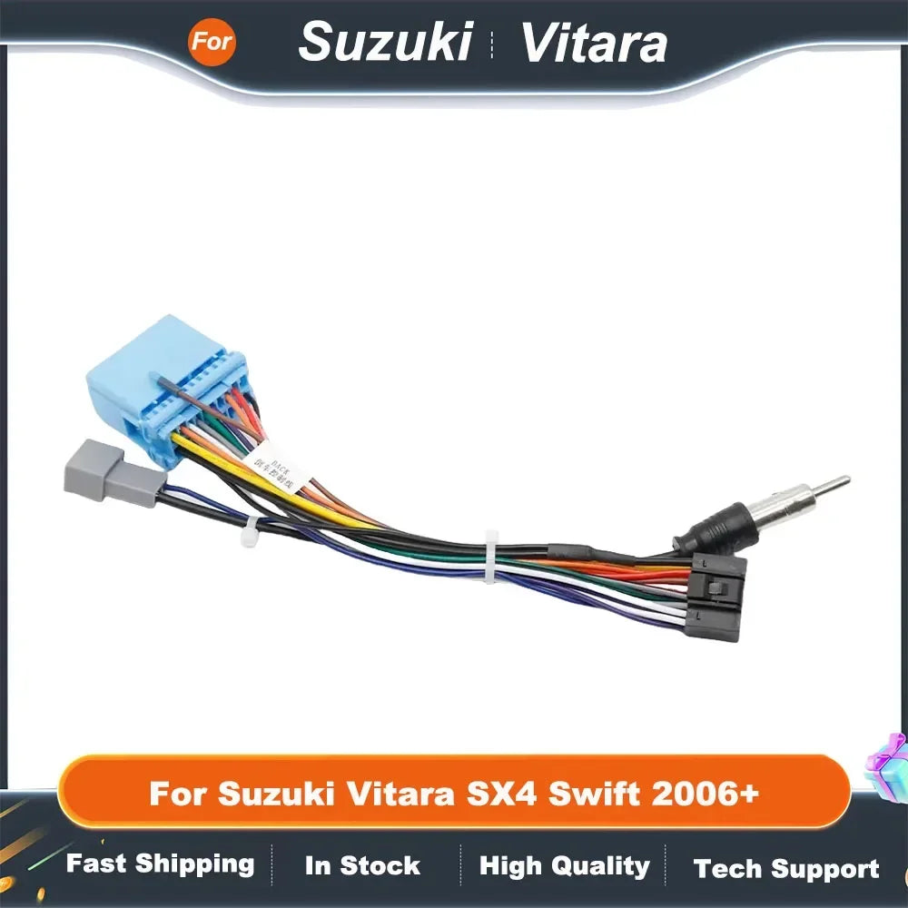 16Pin Car Radio Fascia Frame Wiring Harness Adapter for Suzuki Vitara SX4 Swift 2006+ Android Stereo Cable Plug&Play