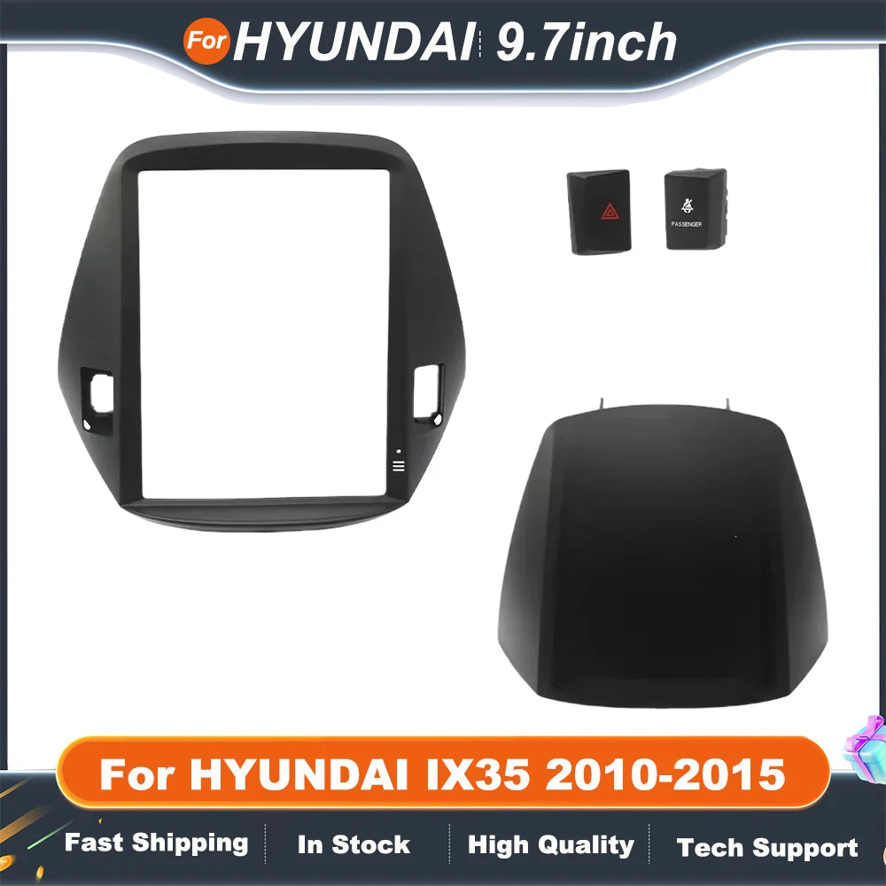9.7 Inch 2 Din car stereo panel For HYUNDAI IX35 2010-2015 Tesla Style Multimedia Frame Video Player Navigation DVD Panel Trim