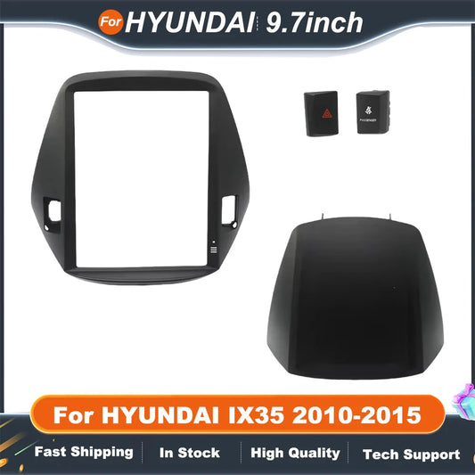 9.7 Inch 2 Din car stereo panel For HYUNDAI IX35 2010-2015 Tesla Style Multimedia Frame Video Player Navigation DVD Panel Trim