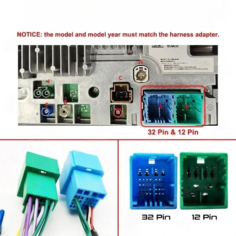 Radio Wiring Harness Adapter CAN Bus Decoder Box 16 Pin Plug to 12Pin 32Pin Cable Converter for Jeep Renegade Compass Commander
