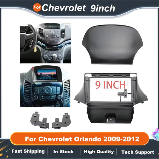 9 Inch Car Fascia Radio Panel For Chevrolet Orlando 2009-2012 Dash Kit Install Facia Console Bezel Adapter Plate GPS Cover Trim