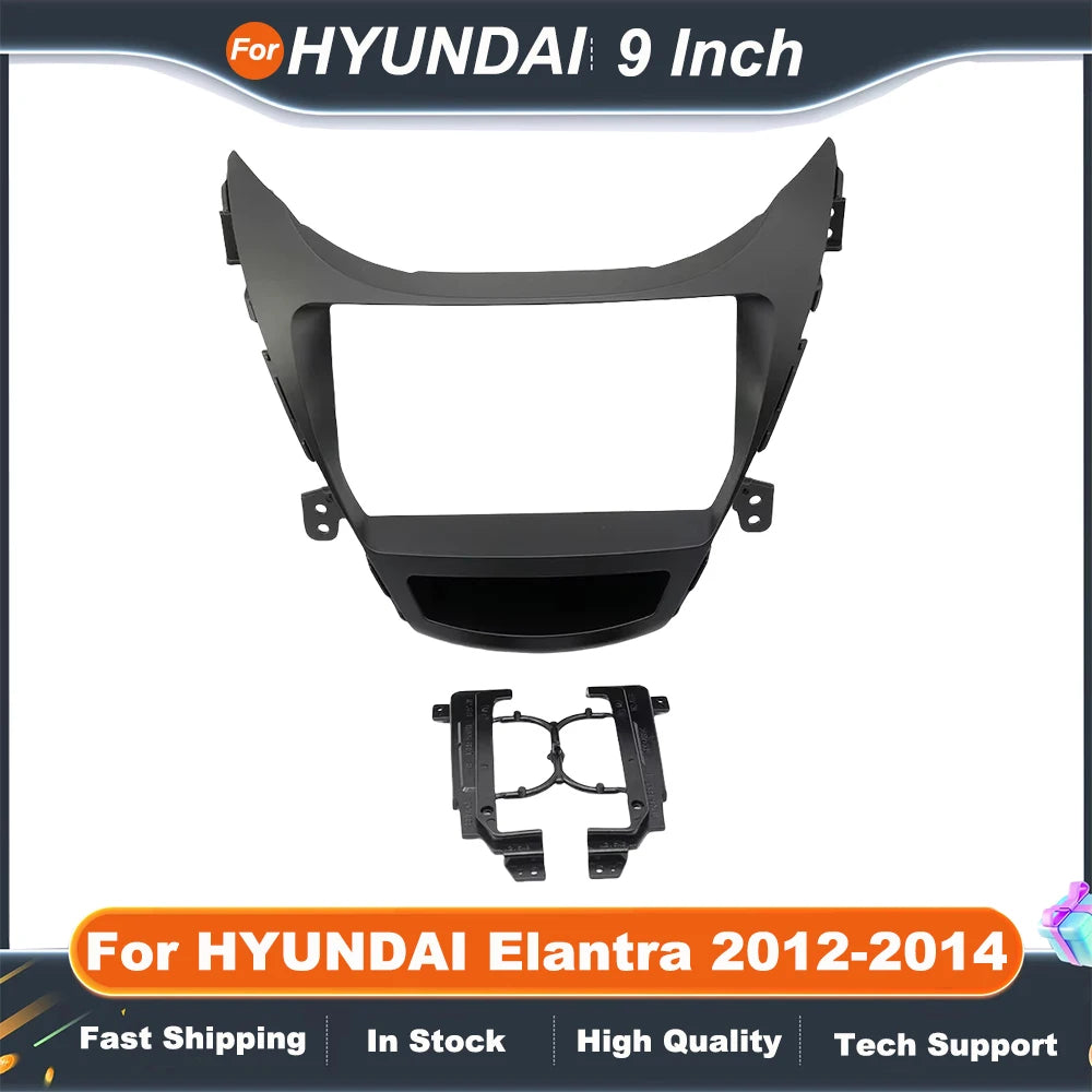 9 Inch Car Radio Frame Android For HYUNDAI Elantra 2012-2014 Stereo GPS MP5 Player Frame 2 Din Head Unit Fascia Cover Kit