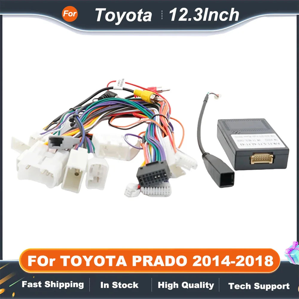 12.3 inch 2 Din Car Audio Frame  For Toyota prado 2014-2018 GPS Navigation Fascia Panel Car DVD Plastic Frame Fascia
