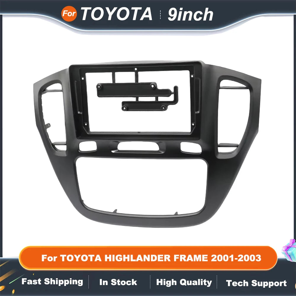 9 Inch car stereo frame For TOYOTA HIGHLANDER FRAME 2001-2003 GPS MP5 Android Player 2 Din Fascias Panel DashBoard Cover